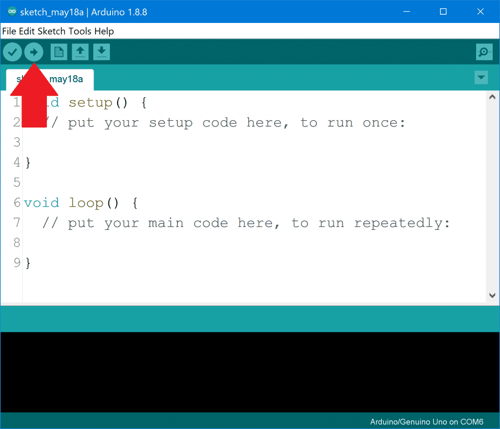 Screenshot of Arduino code in the IDE